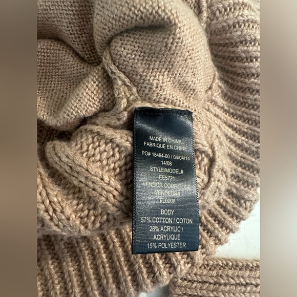 ELLA MOSS Vannah Cardigan Sweater Camel Tan Brown Faux Rabbit Fur Ribbed Knit - Picture 11 of 13